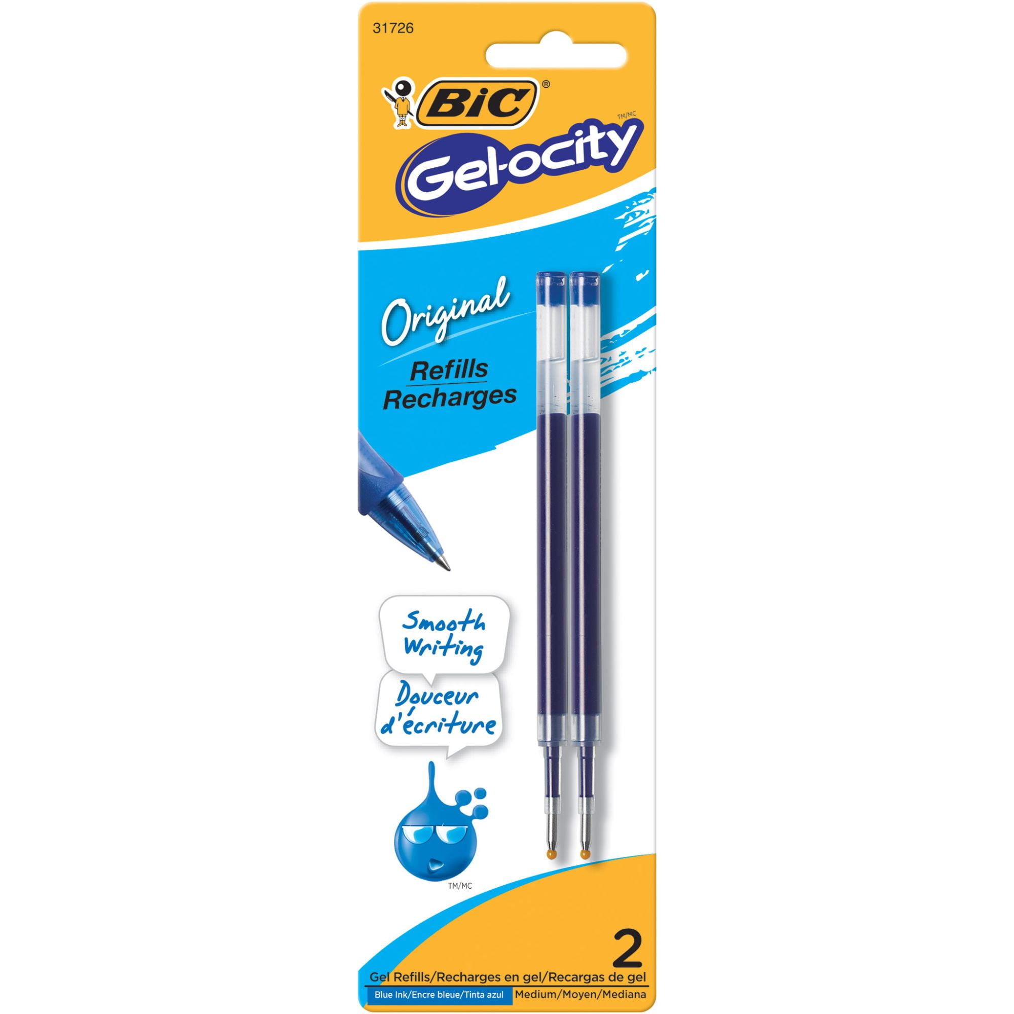 2 recharges BIC BIC Roller gel effaçable  Gel-ocity Illusion  bleu 