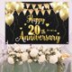 thumbnail image 5 of Hamigar Fondo De Cartel De Feliz 20 Aniversario De 6 X 4 Pies  20 Decoraciones De Aniversario De Boda, Suministros Para Fiestas  Oro Negro, 5 of 5