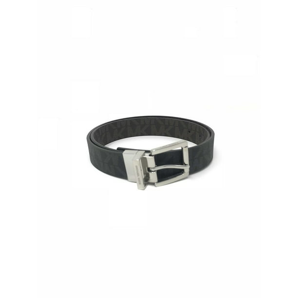 Michael Kors Women's 30mm Reversible MK Logo Monogram Synthetic Leather  Belt 553793C, Black To Brown (L)