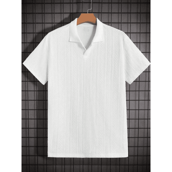 Men's Performance Jacquard Knit Polo Shirt, Short Sleeve, Easy Care, Collared, Regular Fit, Solid Color