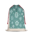 thumbnail image 2 of Christmas Bags Drawstring,Turquoise Christmas Snowflake Pattern Large Xmas Christmas Gift Bags,Reusable for Xmas and New Year Party Favors and Supplies,27.6" X 19.7", 2 of 5