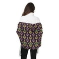 thumbnail image 4 of FORMRS Womens Scarf Winter Soft Long Big Warm Shawls Wrap Tassel Scarves, Gold and Purple Floral Pattern, 4 of 9