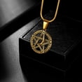 thumbnail image 4 of Jewmon Pentagram Pentacle Pendant Necklace Celtic Knot Moon Choker Charm Snake Chain Wiccan Jewelry, 4 of 8