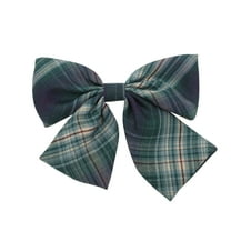 Unique Bargains 1 Pc Simple Plaid Bow Hair Clips for Home Navy Blue