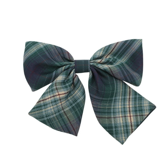 Unique Bargains 1 Pc Simple Plaid Bow Hair Clips for Home Navy Blue