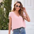 thumbnail image 4 of Sngxgn Womens Tunic T Shirts Short Sleeve Crew Neck Soft Loose Shirts Summer Casual Tee Tops(Pink,XL), 4 of 4