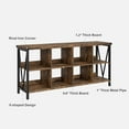 thumbnail image 5 of Roromall 8 Cube Storage Organizer Bookshelf, 3 Tier Metal Horizontal Bookcase, 62" Industrial Console for Entryway, Long Low Bookshelves for Living Room, 5 of 8