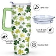 thumbnail image 3 of Clover Green 40 Oz Tumbler with Handle Lid and Straw, Stainless Steel Double Walled Vacuum Insulated Cup, Cute Anniversary Wedding Birthday Gifts Tumbler for Women Men Friends Outdoor Indoor, 3 of 7