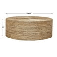 thumbnail image 4 of Uttermost Rora Round Coastal Wood and Banana Plant Woven Coffee Table in Brown, 4 of 7