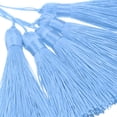 thumbnail image 4 of Uxcell 45Pcs Mini Silky Bookmark Tassels, Handmade Soft Floss Craft Tassels with Cord Loop, Azul, 4 of 6