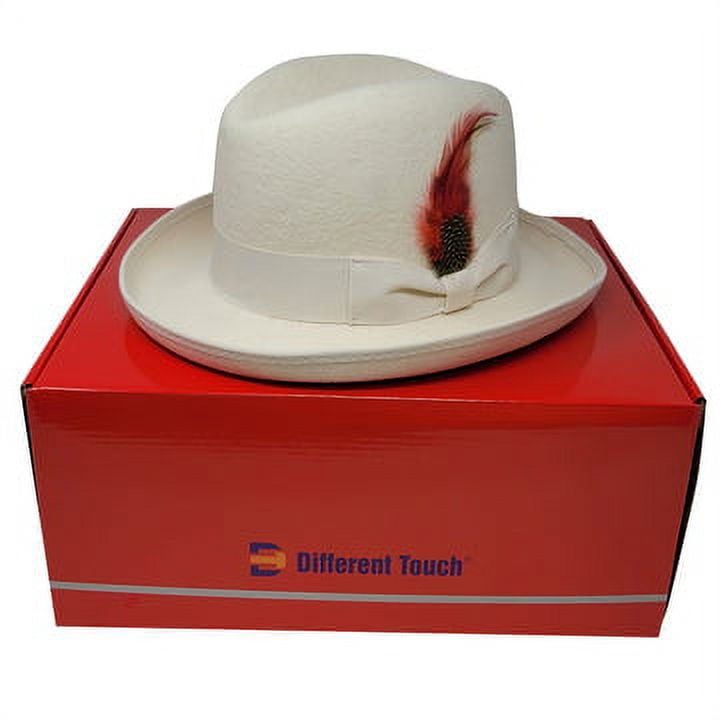 Different Touch Men's 100% Wool Felt Homburg Style Godfather Hats