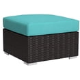 thumbnail image 5 of Modway Convene Square Fabric and Rattan Patio Ottoman in Espresso/Turquoise, 5 of 5