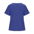 thumbnail image 4 of MEICHEN Cotton and Linen Pure Color Irregular Bottom Short Sleeved T Shirt Summer Fashion Clothing for Women, 4 of 5