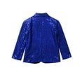 thumbnail image 4 of inlzdz Boys Sequins Slim Fit Formal Tuxedo Blazer Wedding Party Prom Homecoming Dressy Coat Jacket Blue 6, 4 of 7