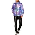 thumbnail image 2 of Lars Amadeus Metallic Jacket for Men's Lightweight Zipper Drawstring Hooded Jackets, 2 of 5