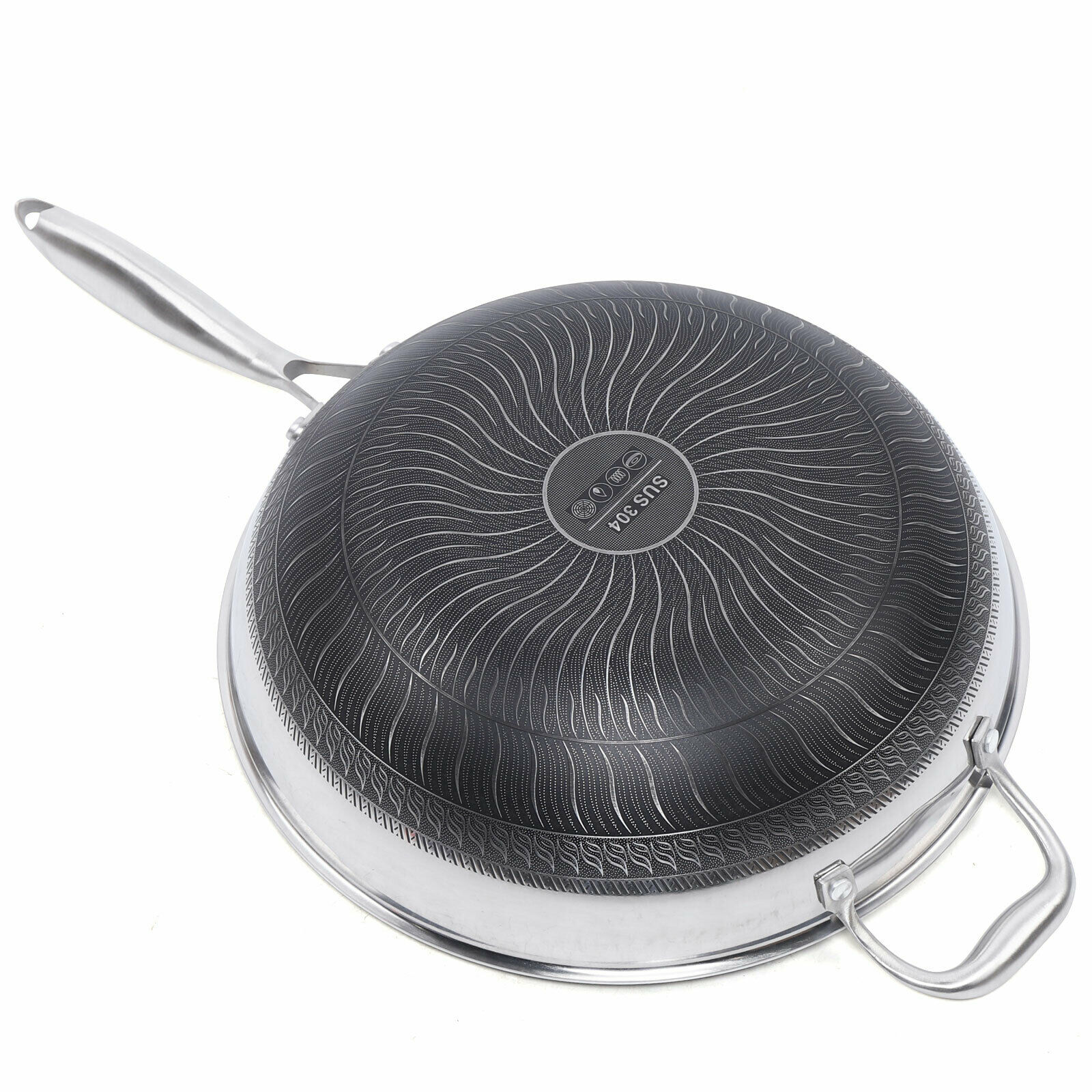 New Non-stick Frying Pans Double-Sided Screen Honeycomb Stainless Steel Wok  Without Oil Smoke Frying