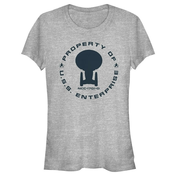 Junior's Star Trek: The Next Generation Property Of The USS Enterprise  Graphic Tee Athletic Heather Medium