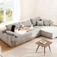 thumbnail image 3 of Zocalo Sofá seccional Cloud de 274 cm, sofá modular sin estructura con forma de L y asiento profundo, sofá tapizado moderno y cómodo para sala de estar, no requiere montaje (Chenilla, gris), 3 of 9
