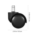 thumbnail image 2 of SHISUYAN 5 Pcs Roues de Chaise de Bureau Roulettes de Chaise Robustes Remplacement Taille Universelle, 2 of 8