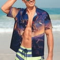 thumbnail image 3 of Haiem Starry Sky Flying Tiger Printed Hawaiian Shirt for Men - Men’s Casual Beach Summer Shirts - Stretch Fabric with Modern Fit-Medium, 3 of 7