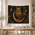 thumbnail image 5 of Owl Perched on Crescent Moon Against Starry Night Sky, Mystical Celestial for Astronomy Enthusiasts, Celestial Wall Art, Birthday Gift Tapestry Wall Hanging for Bedroom and Living Room, 5 of 7