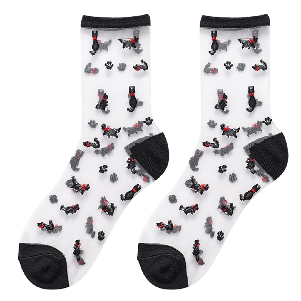 Sweet Cartoon Animals Pattern High Quality Solid Color Jacquard Comfortable Sox 