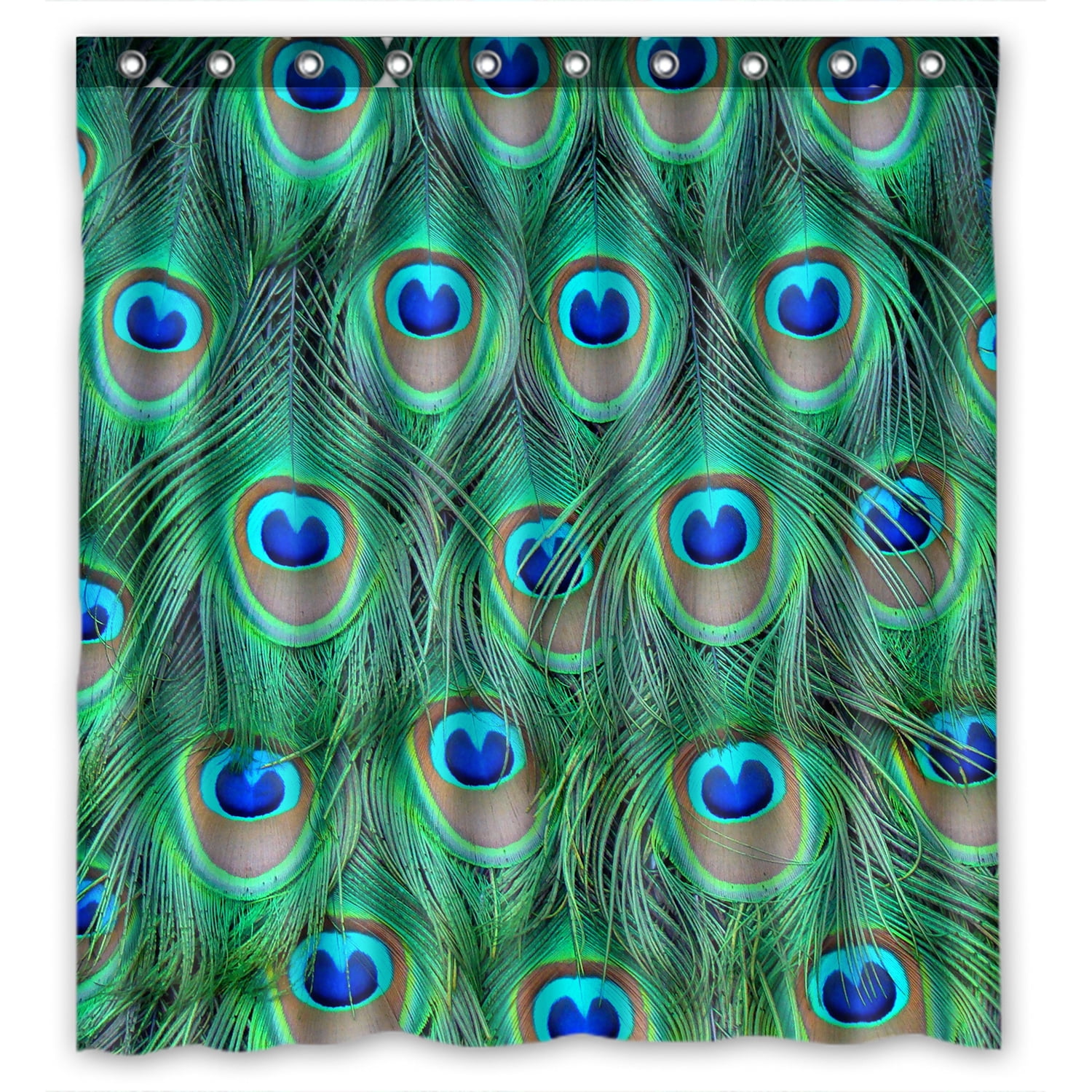 ZKGK Peacock Feathers Waterproof Shower Curtain Bathroom Decor Sets ...