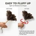 thumbnail image 3 of Ostrich Feather Duster,Hand Bellows Duster,NOGIS Feather Duster Fluffy Natural Genuine Ostrich Feathers with Wooden Handle and Reusable Handheld Ostrich Feather, Gray and Brown 16 inch, 3 of 7