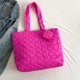 thumbnail image 3 of Bolso Mano 2 Piezas para Mujer Bolso Hombro Con Monedero Bolso Hobo Bolso Acolchado (rosa Rojo), 3 of 9