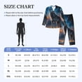 thumbnail image 4 of Salouo Lonely Night Sky Wolf Print Button-Front Long Sleeve Pajama Set for Men, Soft 2Pjs Men's Long Sleeve Sleepwear-X-Large, 4 of 7