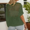 thumbnail image 4 of Womens t-shirts summer short sleeve sexy hollow out pullover tee tops stylish beach cover up comfortable knit tee wear outfits, 4 of 6