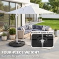 thumbnail image 4 of Outsunny Water or Sand Filled Banana Umbrella Base Weights W/ Wicker Effect, 4 of 10