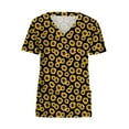 thumbnail image 4 of IROINNID Scrub Tops for Women Plus Size V-neck Tops Workwear Printed Uniform with Pockets,Multicolor, 4 of 5