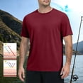thumbnail image 4 of Havenx Men's Short Sleeve Upf 50+ T-Shirt Sun Protection Fast Dry Tshirt Moisture Wicking Tee Shirts Casual Loose Fit Athletic Workout Soft Basic Tops,Wine M, 4 of 4