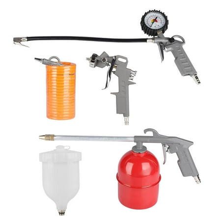 Anauto Spray Gun,Air Compressor Accessories,5Pcs Air Compressor Accessories Spray Gun Inflator Air Blow Gun Hose Spray Paint Cleaning