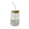 thumbnail image 4 of jifeng Creative Glass Jar with Straws Reusable Transparent Drinkware Coffee Cup B, 4 of 9