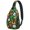 Peach, variant on Tropical Floral Sling Backpack, Hawaiian Print Crossbody Travel Bag with Jungle Leaves, Exotic Botanical Pattern, Palm Leaf, Hibiscus, Summer Beach Vacation