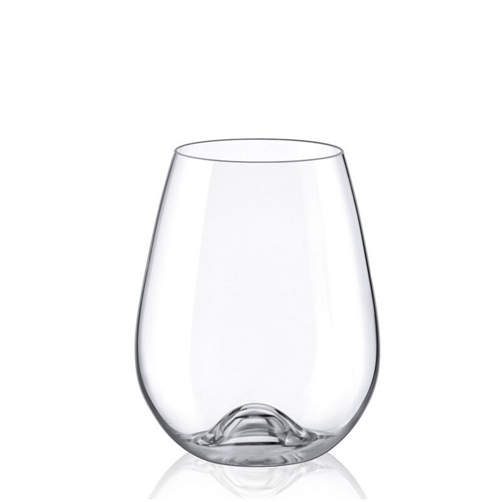 Drink Master #2 Wine, 11 oz. Stemless Crystal White Wine Glass, Set of 4