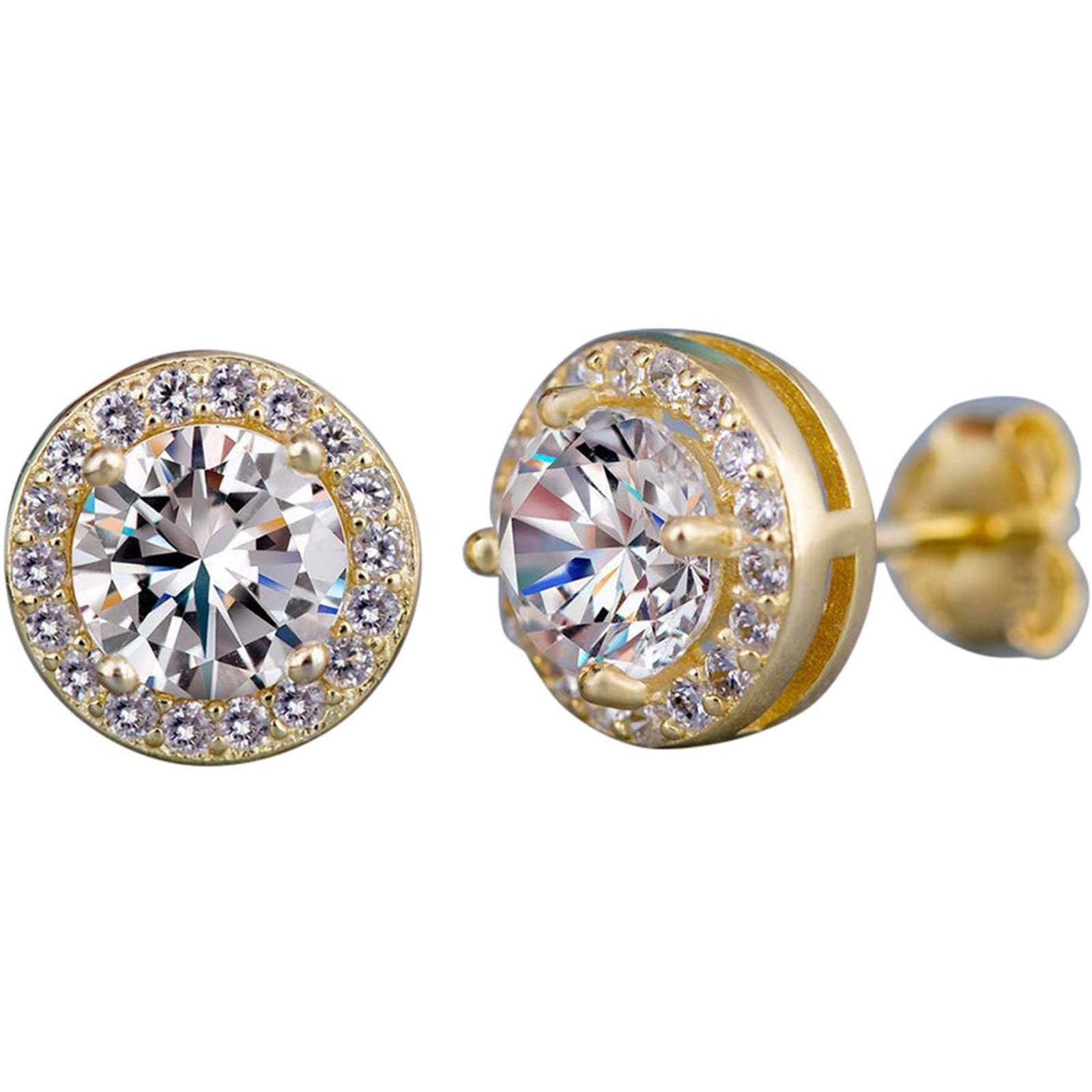 Good Quality Shining Rose Gold 100% 925 Pure Silver Simple Paving Round Women Stud Earrings Jewelry Good Quality Shining Rose Gold 100% 925 Pure Silver Simple Paving Round Women Stud Earrings Jewelry
