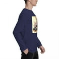 thumbnail image 3 of ALLNOB Men's Long Sleeve Round Neck T-Shirt with Floral Print Navy Blue, 3 of 6