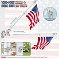 thumbnail image 6 of Flag Pole for House, 6 FT Stainless Steel Spinning Flag Pole Kit, 1" Rustproof Porch Flagpole with 360° Tangle Free Metal Flagpole Rings & 2-Position Bracket for Outdoor Sport for 3x5 Flags, 6 of 8