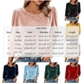 thumbnail image 3 of BRGZLK Womens 3/4 Sleeve Velvet Tops Plus Size Buttons Cuffs Dressy Casual Blouses Solid Color Soft Comfort Business Work Tshirts Fall Winter Fashion Outfits Red L, 3 of 5