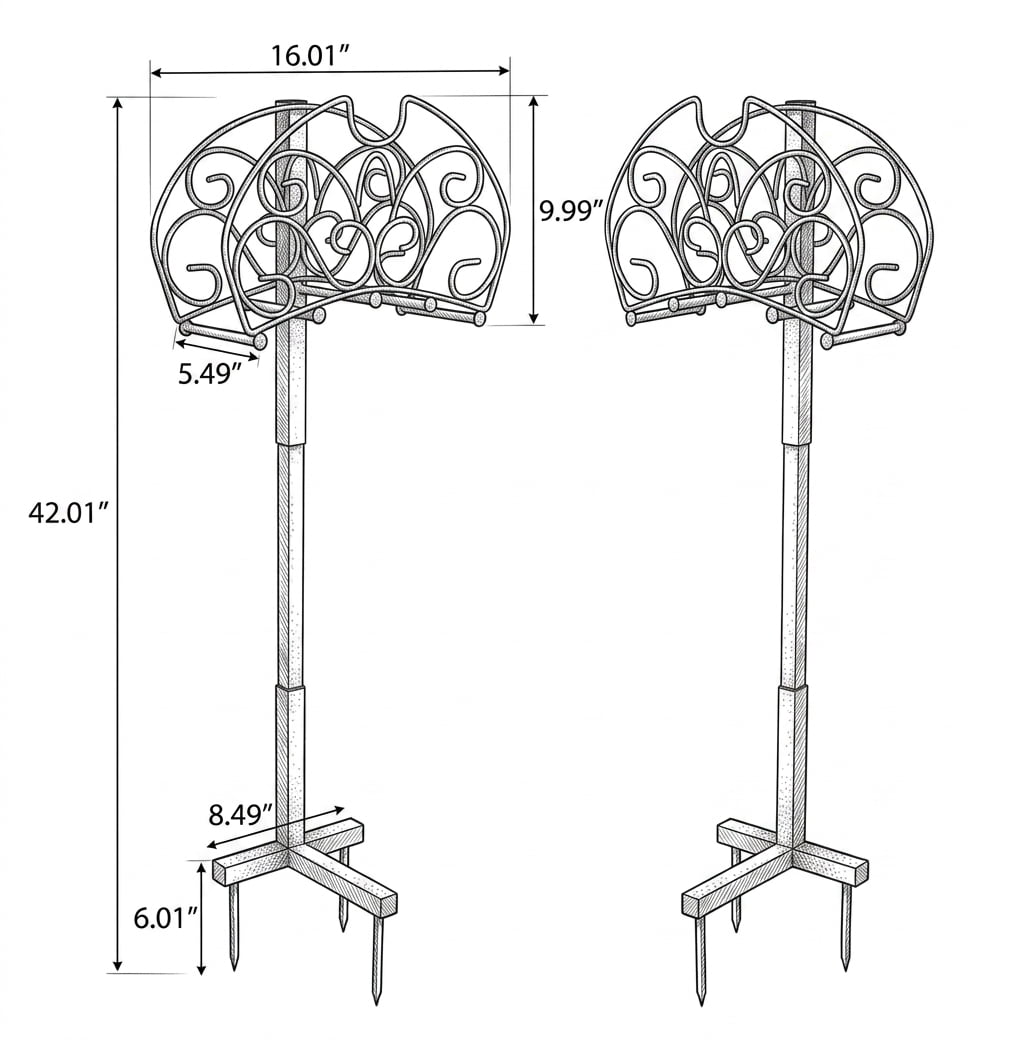Resenkos Detachable Freestanding Hose Holder for Outdoor Yard Garden Lawn
