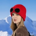 thumbnail image 3 of Ski Goggle Beanie Hat for Women Thick Fleece Lined Knit Skull Cap Mens Warm Winter Outdoor Hats, 3 of 3