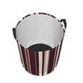 thumbnail image 4 of Circular Hamper Single Layer Laundry Basket Storage Basket Waterproof Single Layer Fabric With Handle Pe Support Strip Maroon Stripe_4 Medium, 4 of 8