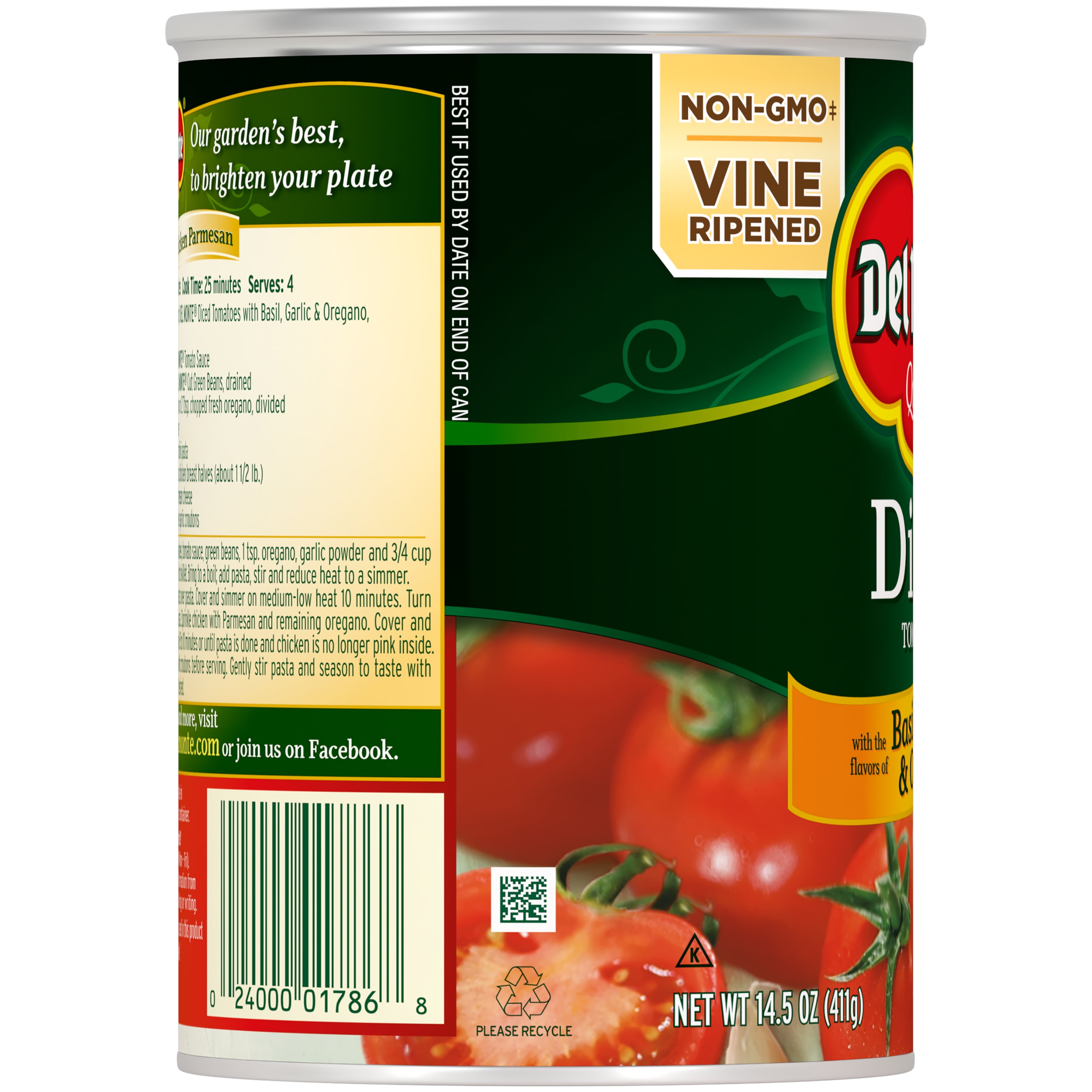 Buy Del Monte Diced Tomatoes With Basil, Garlic & Oregano, 14.5 oz Can