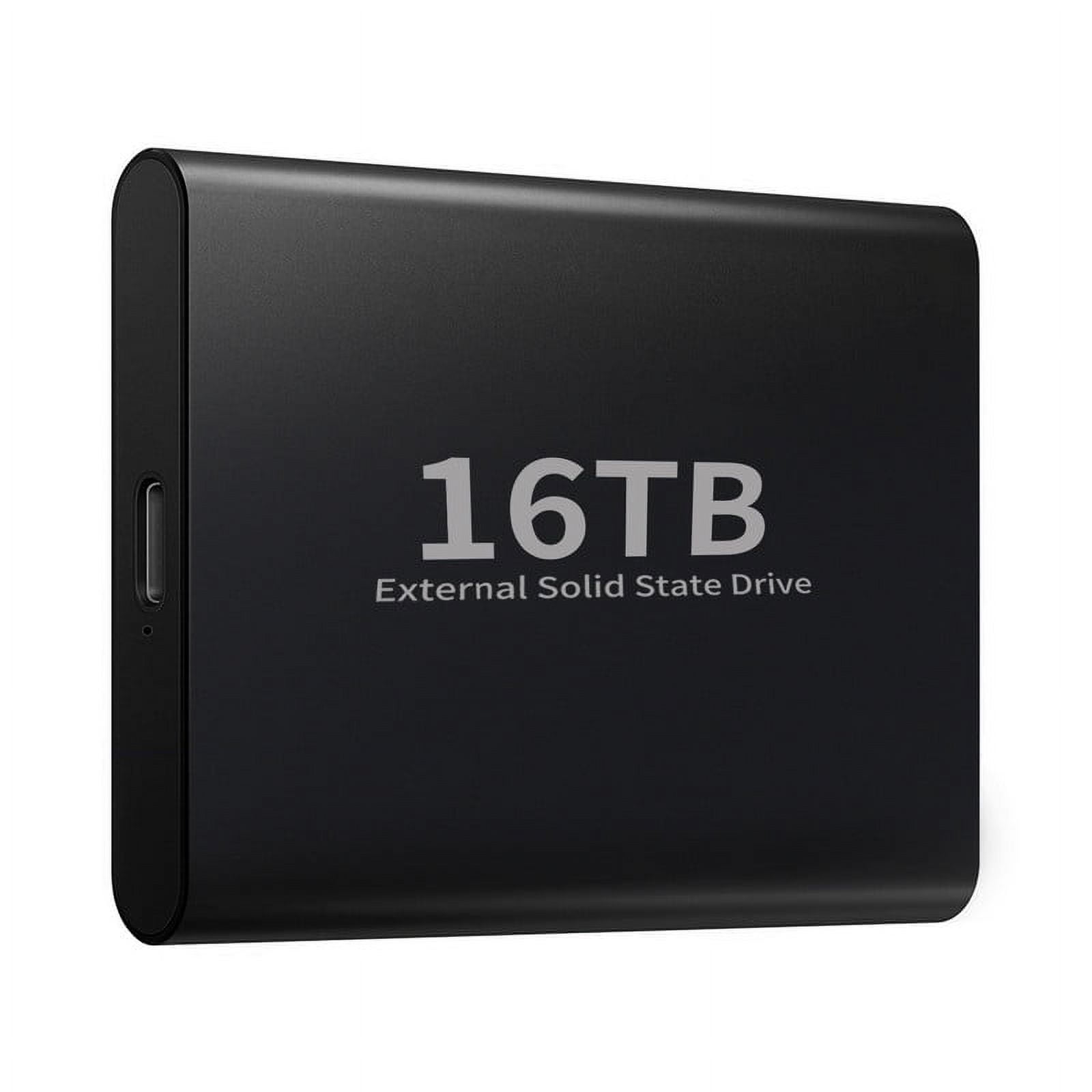 Portable Seigai Hard Drive BLACK16TB - Large Capacity SSD Hard Drive Storage for Computer/Laptop