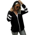 thumbnail image 5 of Baqcunre Women's Sweaters Women's New Seasonal Versatile Solid Color Cardigan Hooded Zipper Sweater Hoodies For Women Fall Outfits Women Trendy Black L, 5 of 8