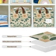 thumbnail image 4 of Yayeee Foldable Storage Basket for Shelves with Handles Set of 2 Waterproof Cloth Bins, Floral Design, 4 of 7