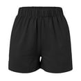 thumbnail image 6 of ZRBYWB Womens Shorts Women's Summer Shorts With Pleated Pockets A Line Elastic Tie High Waist New Shorts Relaxed Fit, 6 of 7